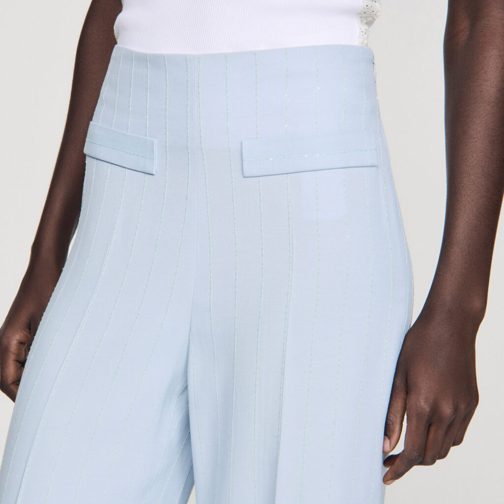 Pantalon de costume rayures strassé