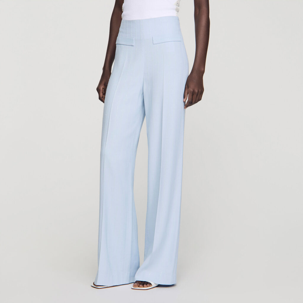 Pantalon de costume rayures strassé