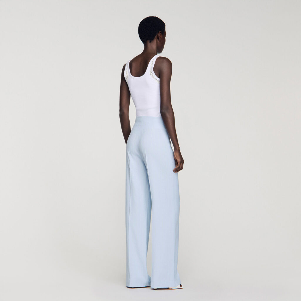 Pantalon de costume rayures strassé