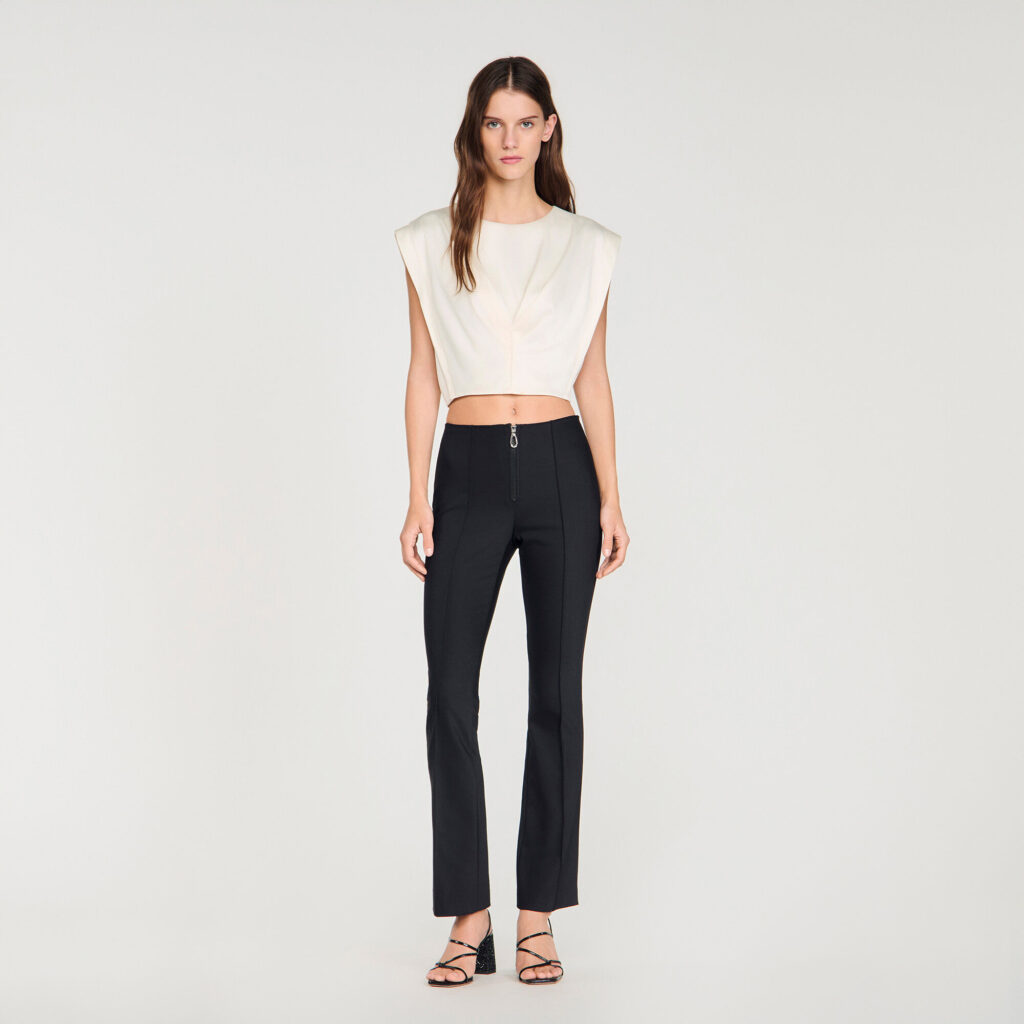Pantalon à plis et zip