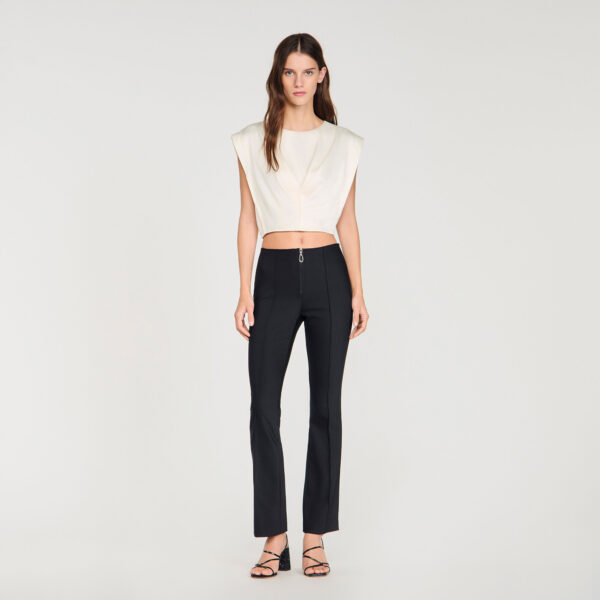 Pantalon à plis et zip