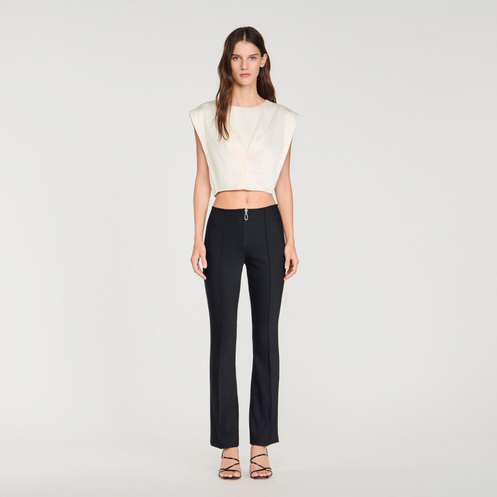 Pantalon à plis et zip