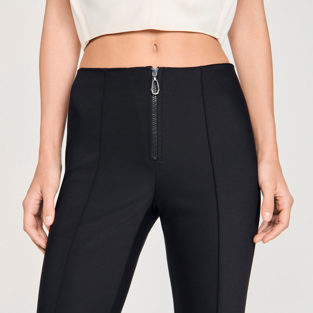 Pantalon à plis et zip