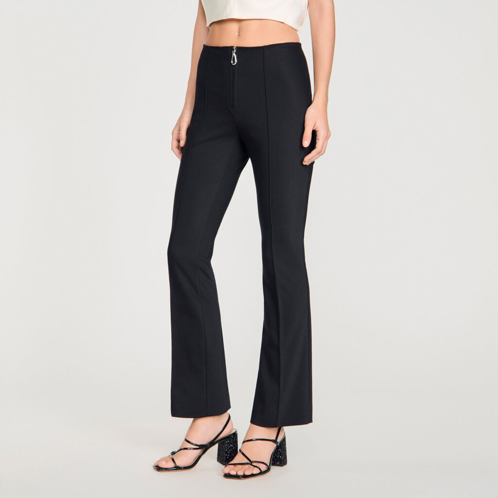 Pantalon à plis et zip