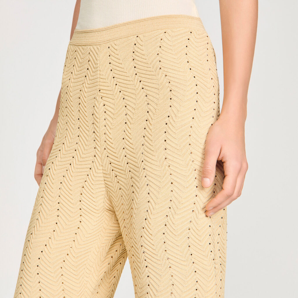Pantalon en maille strassée