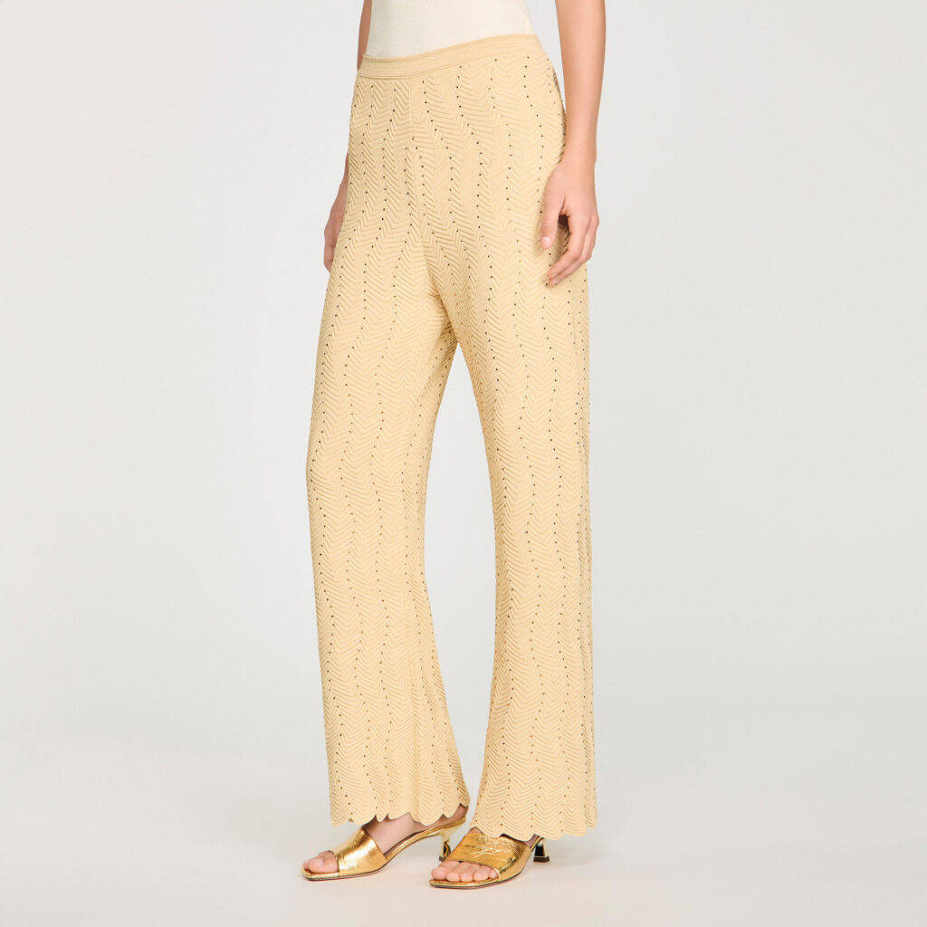 Pantalon en maille strassée