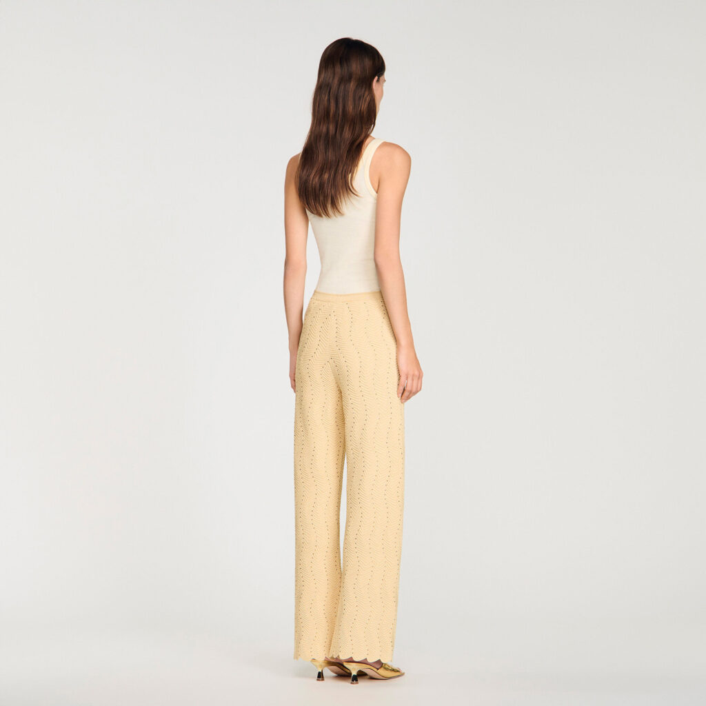 Pantalon en maille strassée