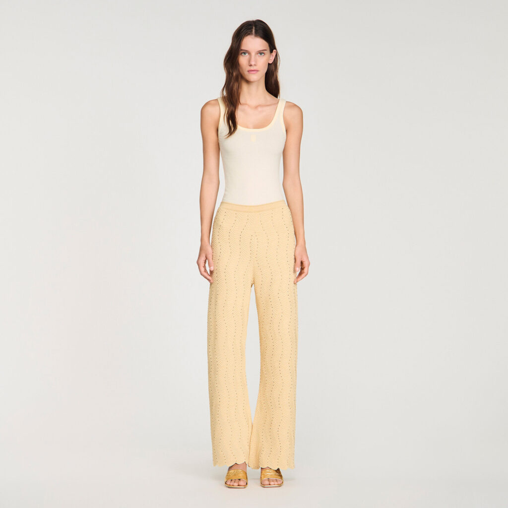 Pantalon en maille strassée