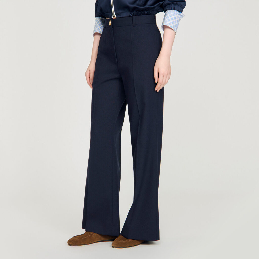 Pantalon large en laine