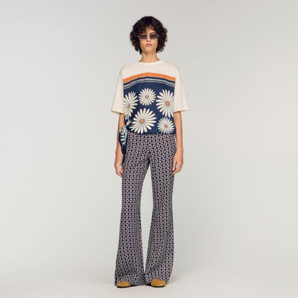Pantalon fluide à imprimé fleuri