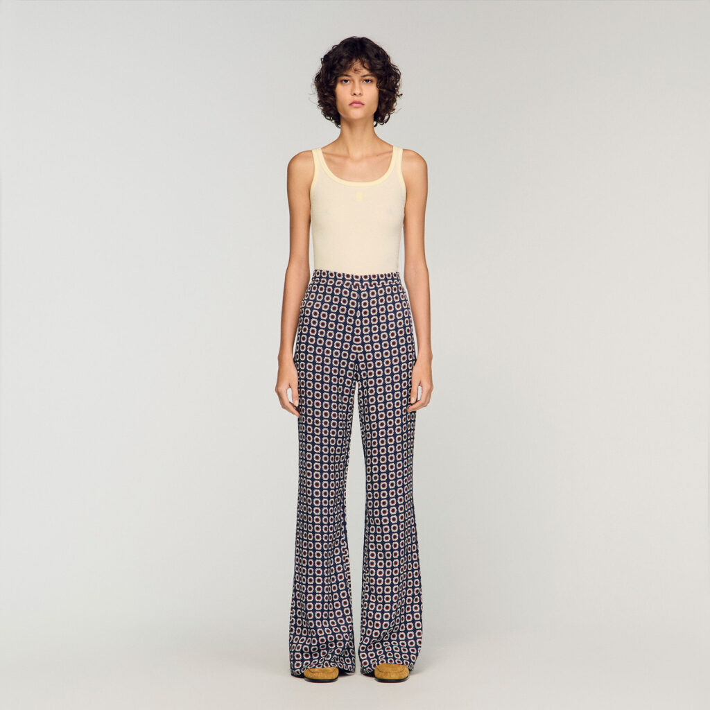 Pantalon fluide à imprimé fleuri