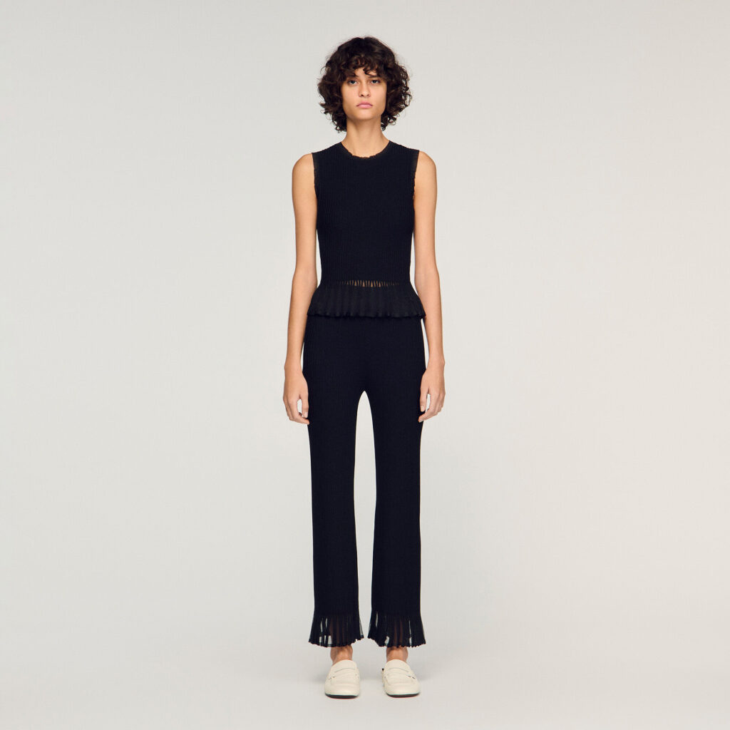 Pantalon volanté en maille