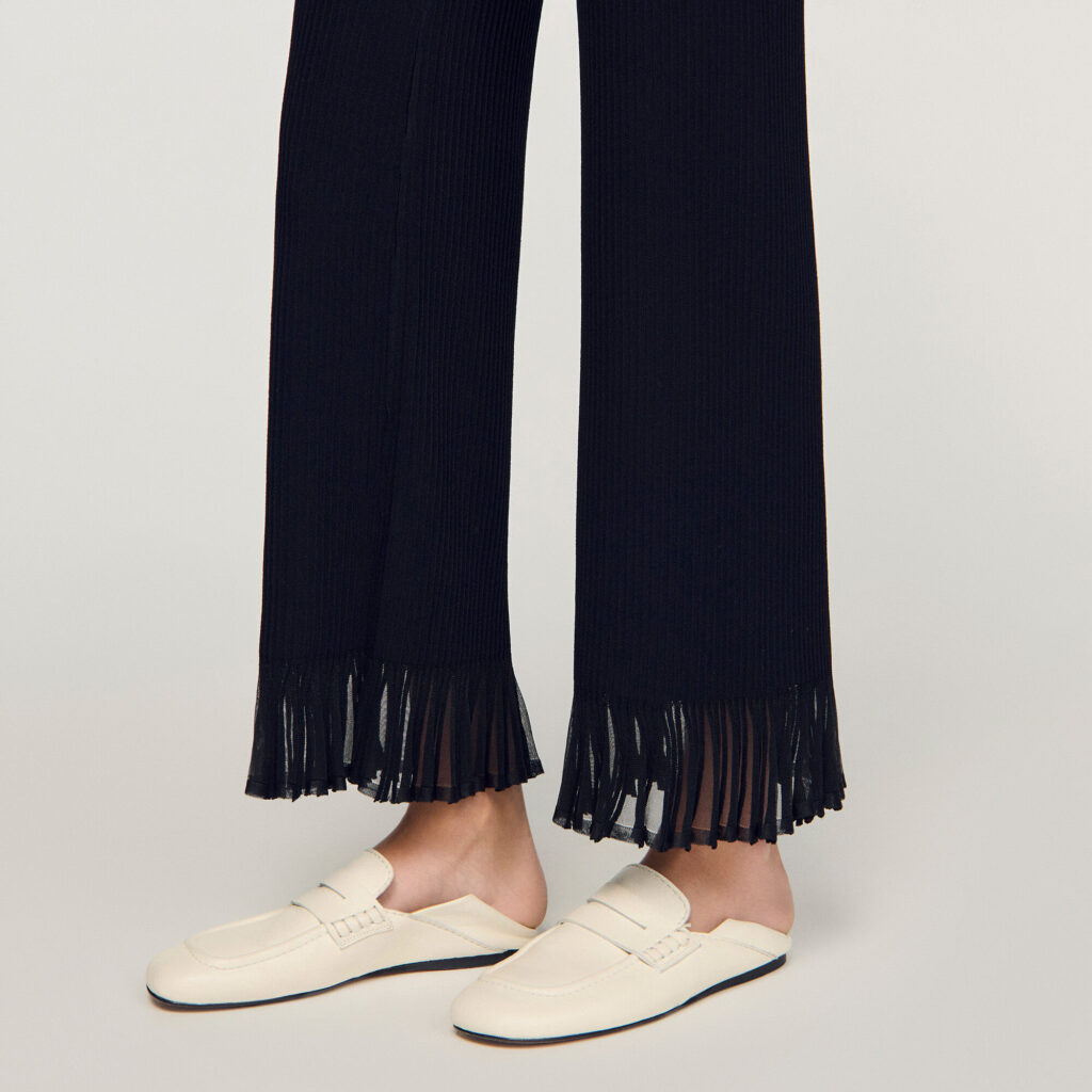 Pantalon volanté en maille