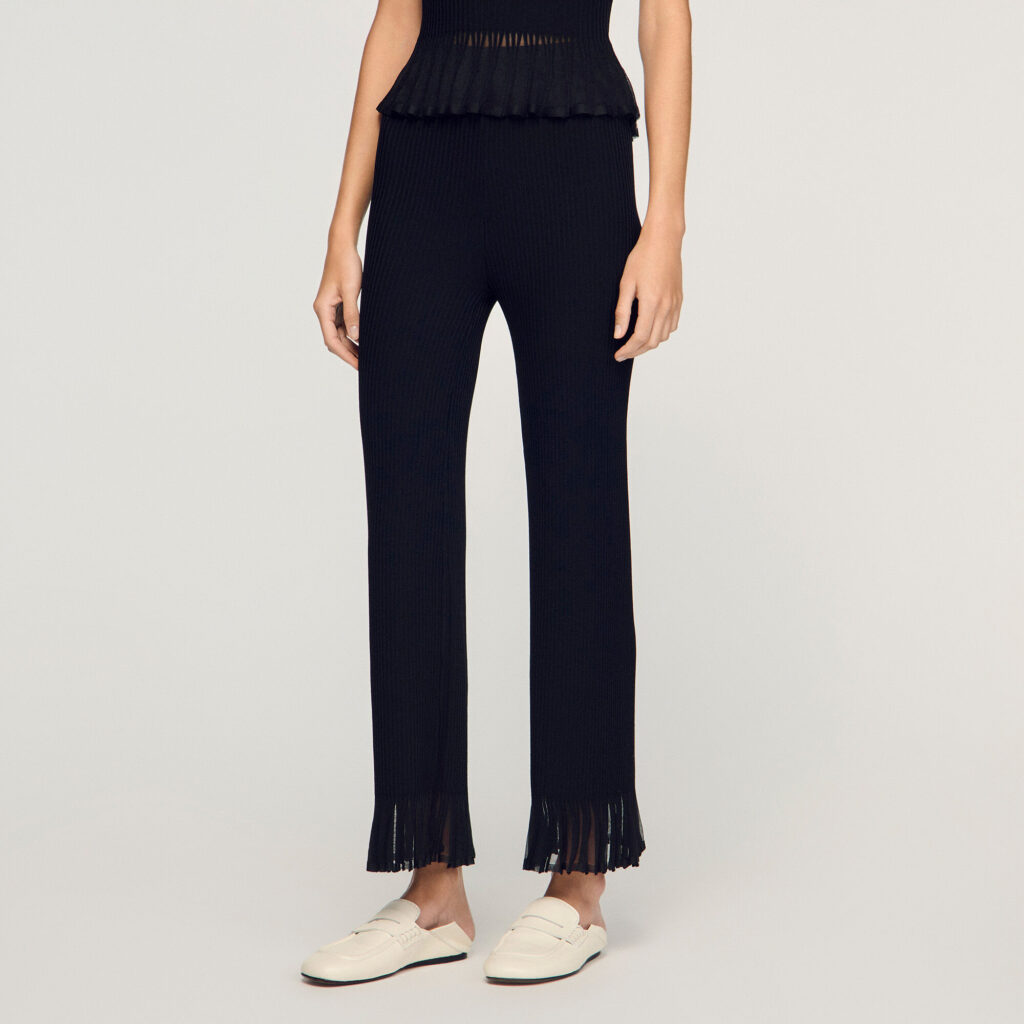Pantalon volanté en maille