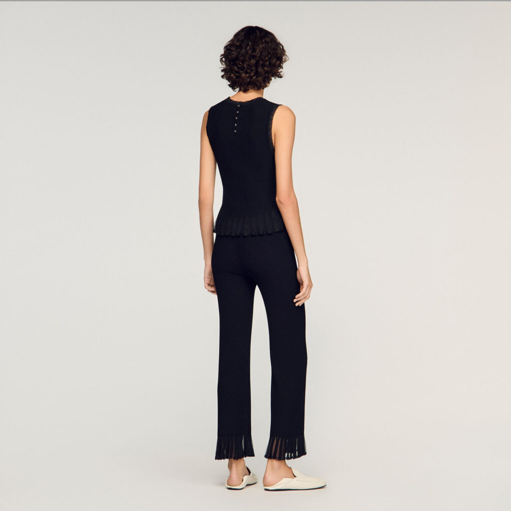 Pantalon volanté en maille