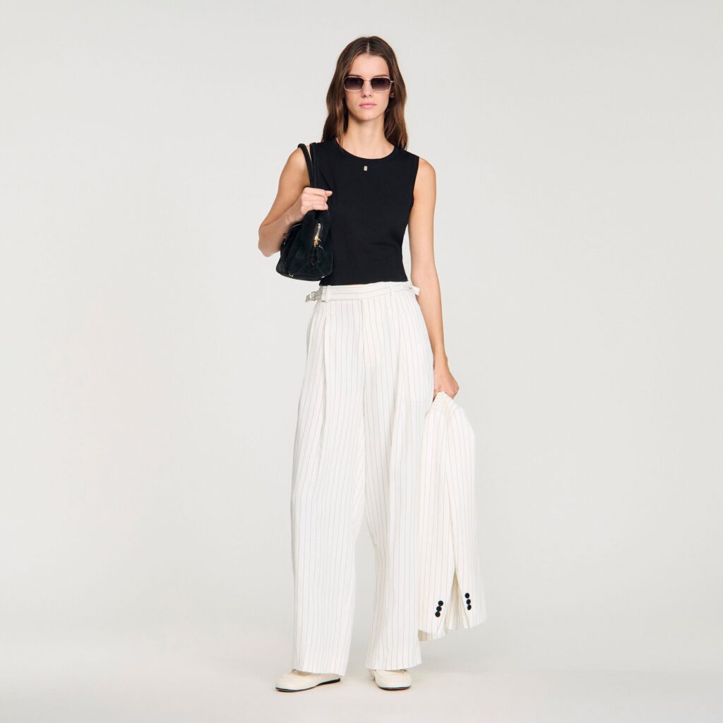 Pantalon de tailleur à rayures
