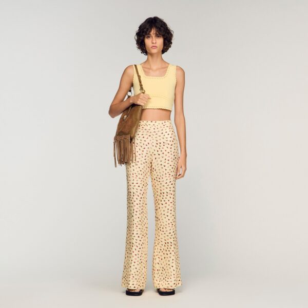Pantalon à imprimé fleur