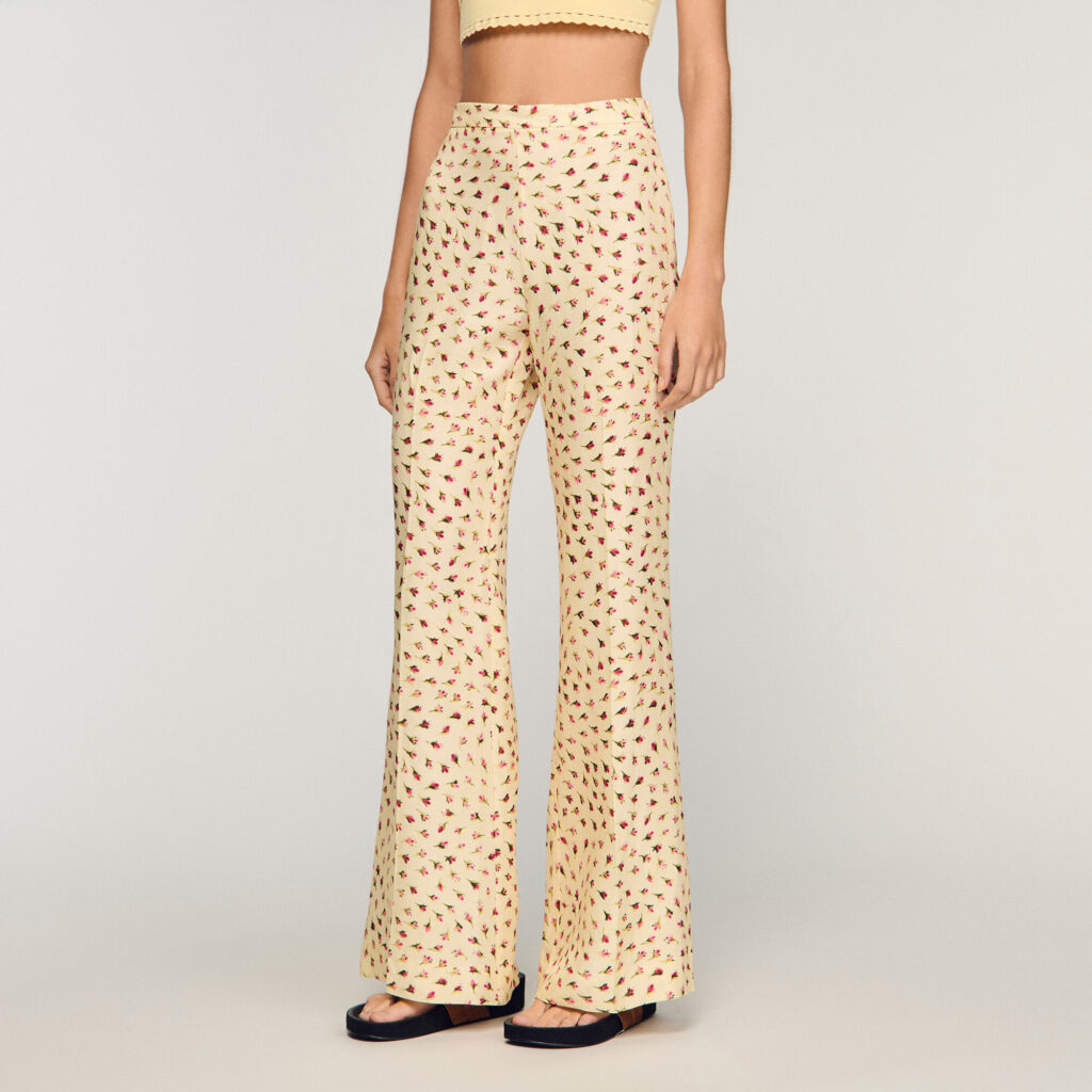 Pantalon à imprimé fleur