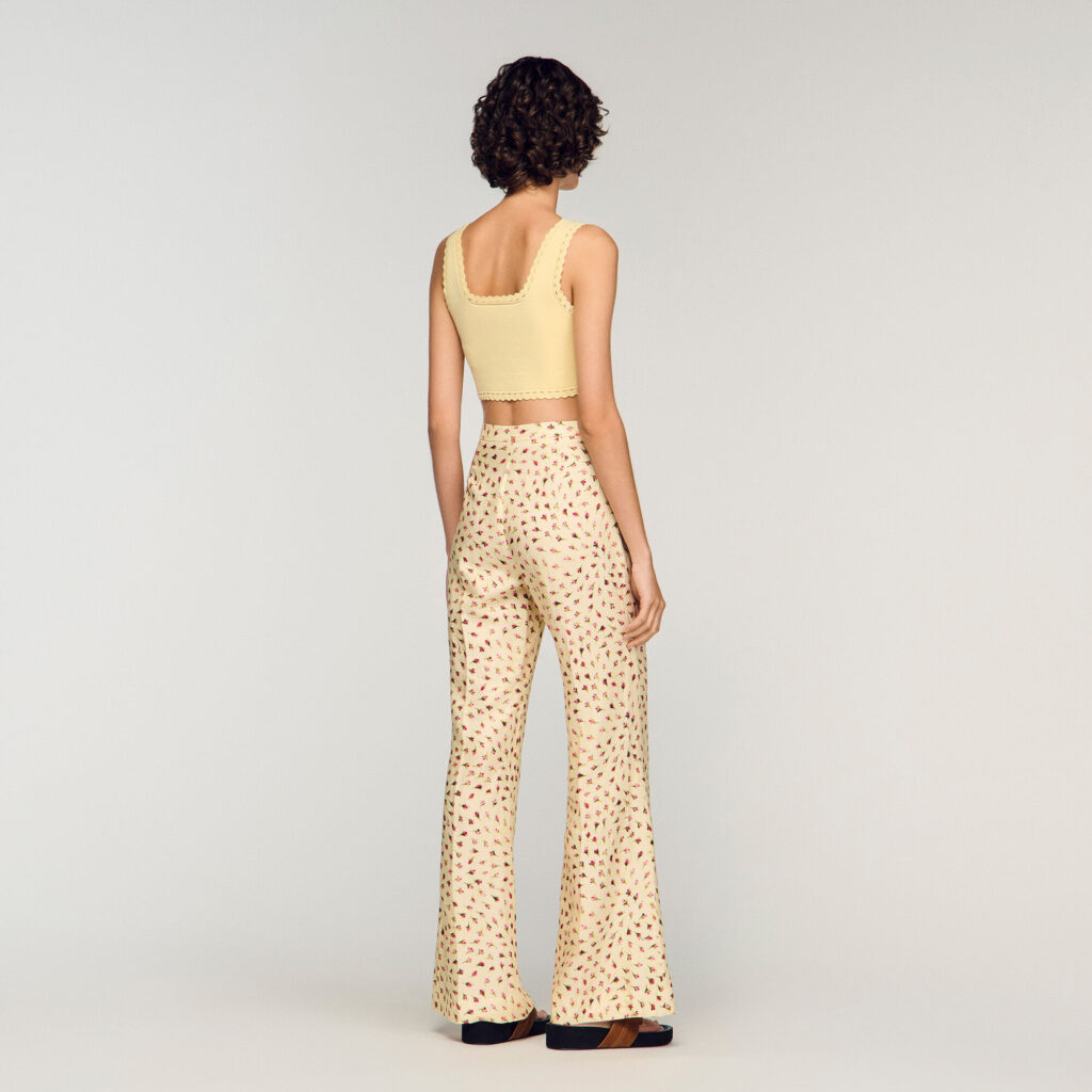 Pantalon à imprimé fleur
