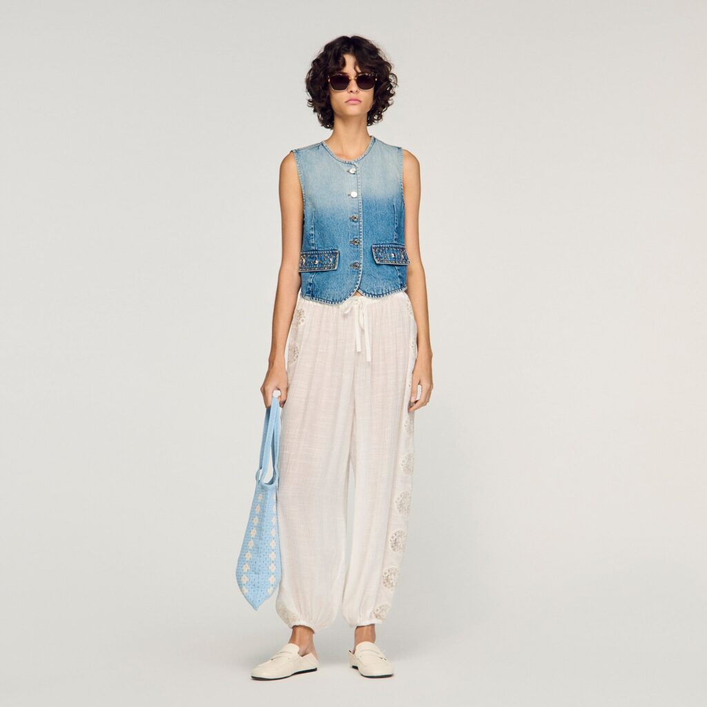 Pantalon large créponné