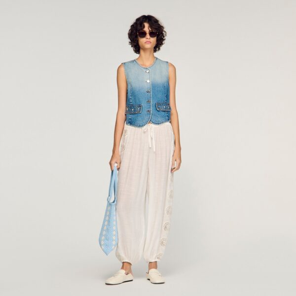 Pantalon large créponné