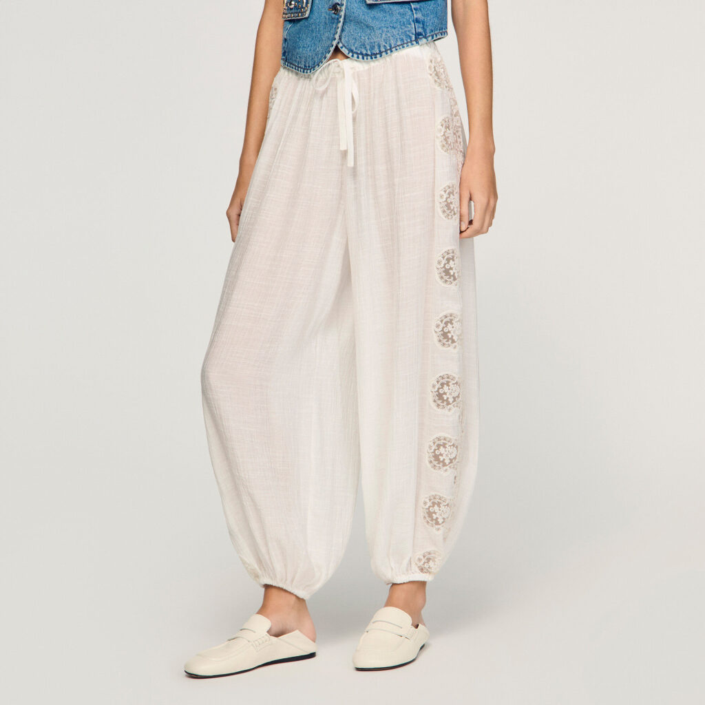 Pantalon large créponné