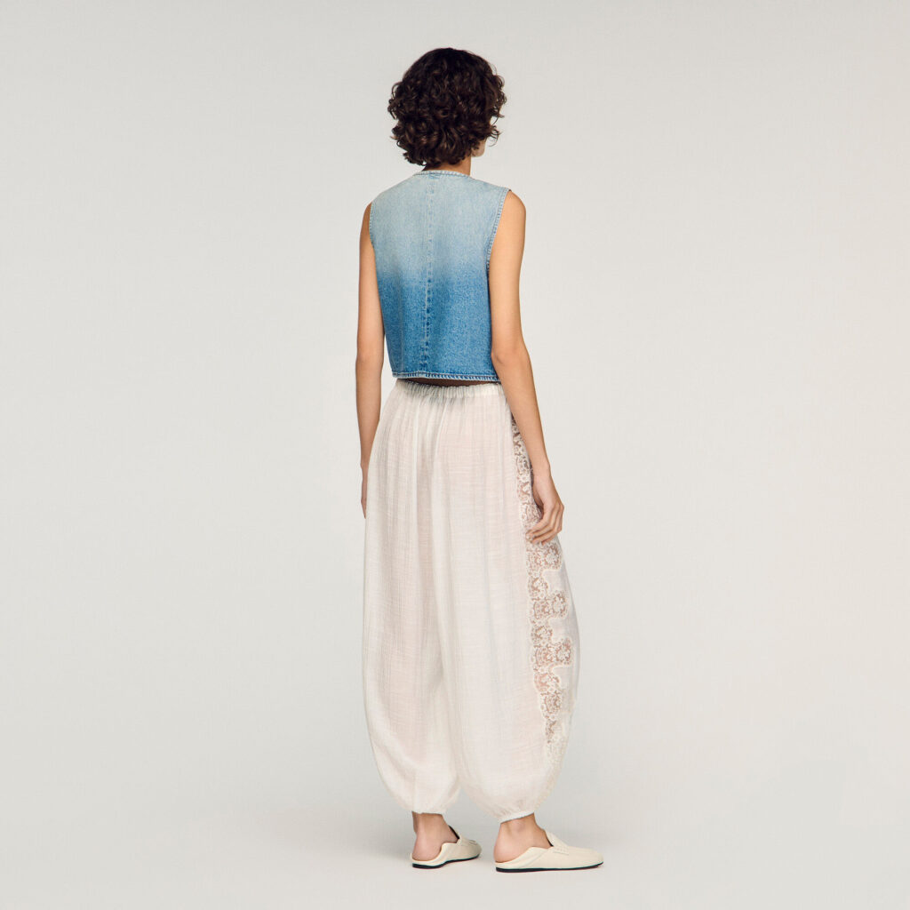 Pantalon large créponné