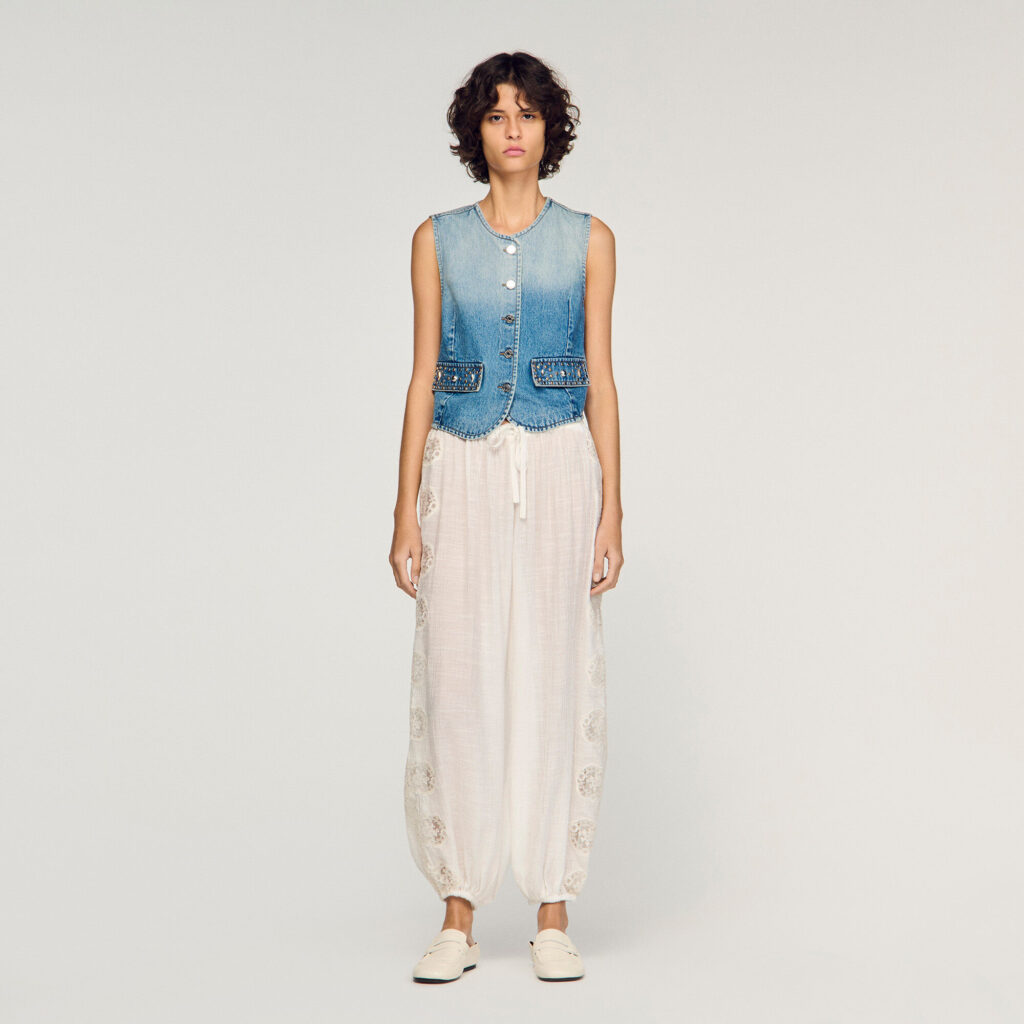 Pantalon large créponné