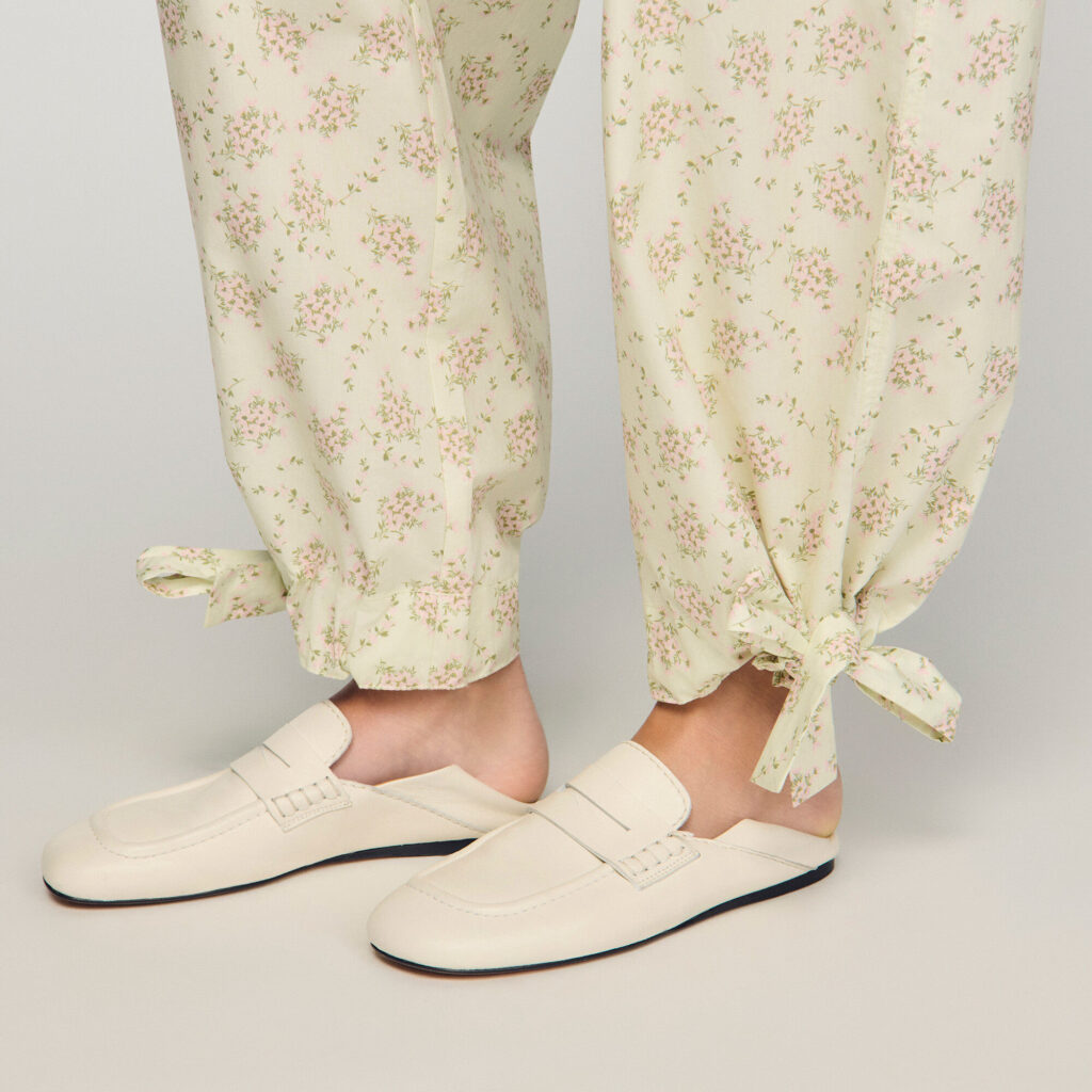 Pantalon large à imprimé fleurs