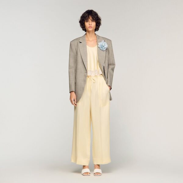 Pantalon large satiné