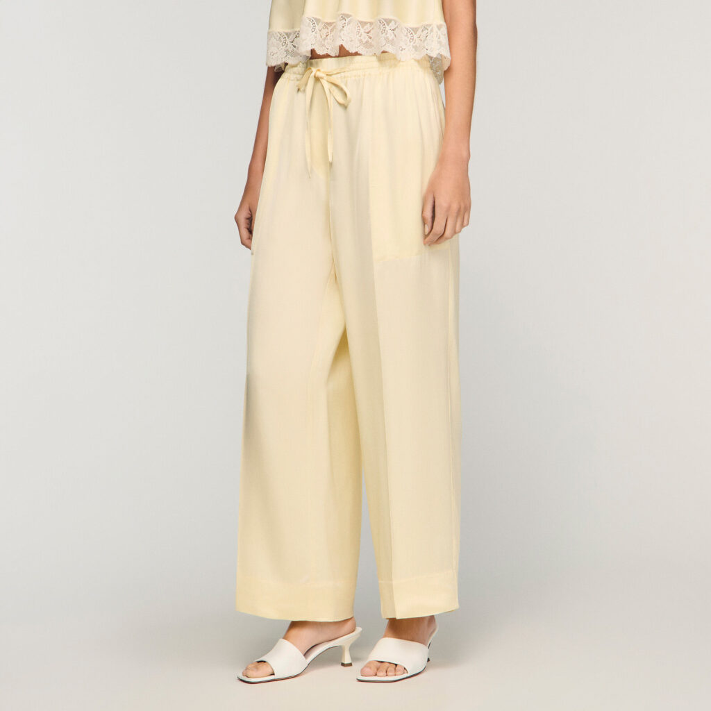 Pantalon large satiné