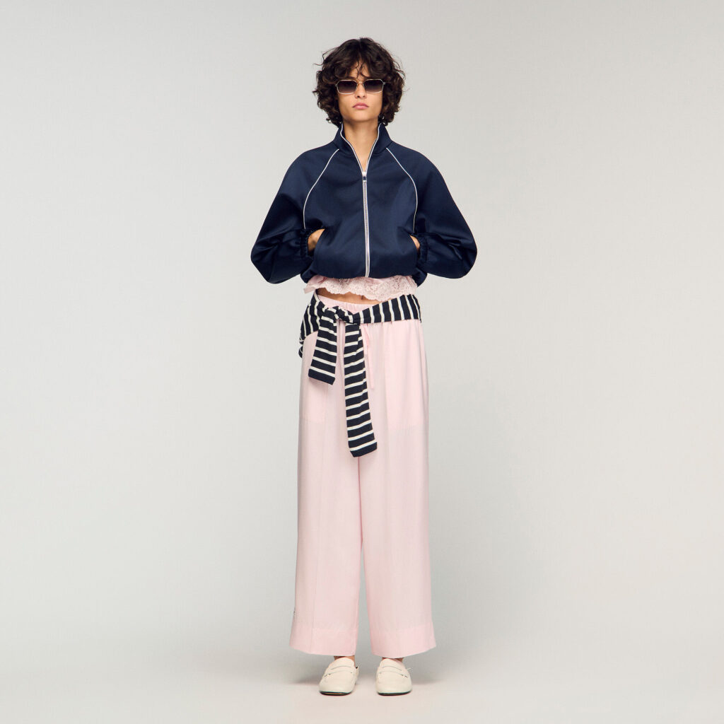 Pantalon large satiné