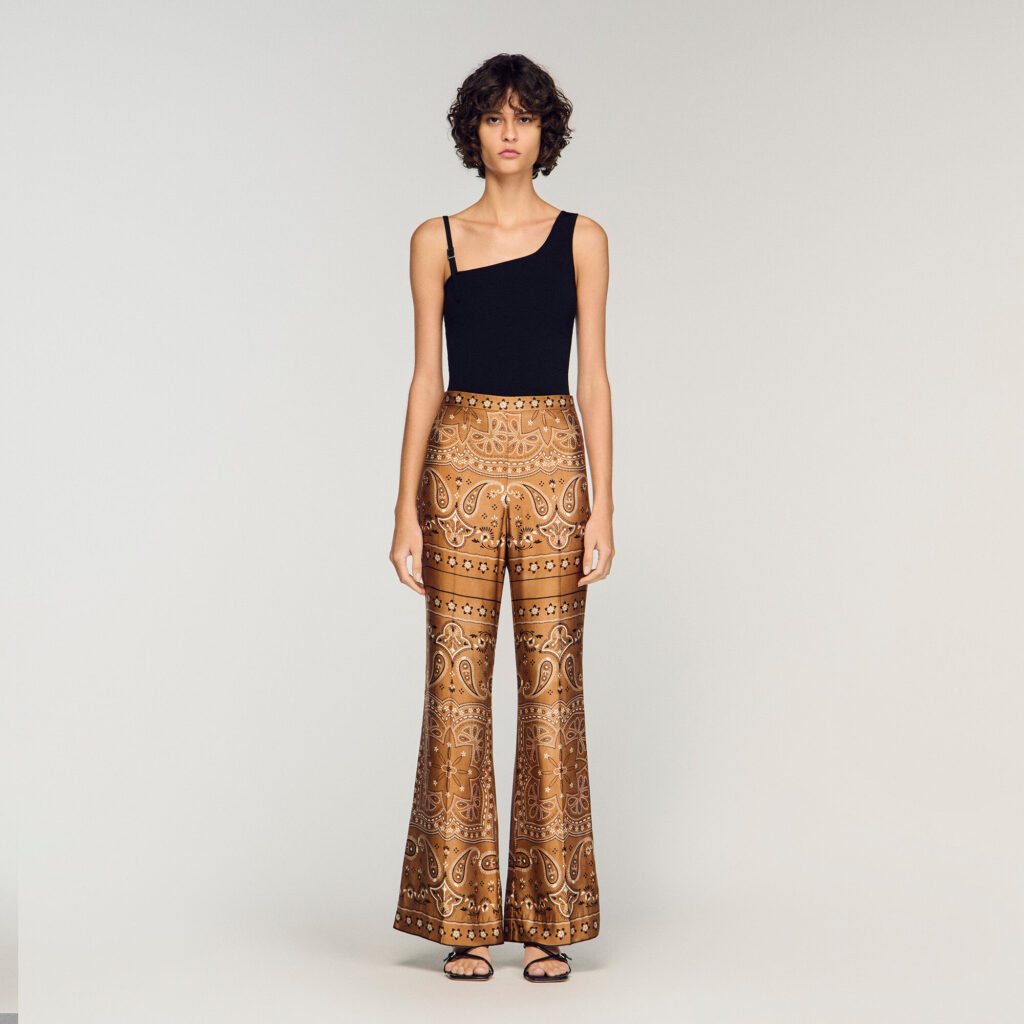 Pantalon fluide à imprimé bandana