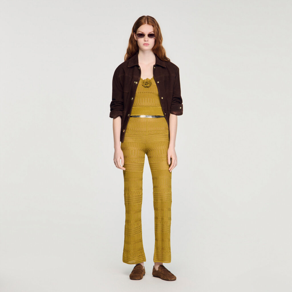 Pantalon en maille pointelle