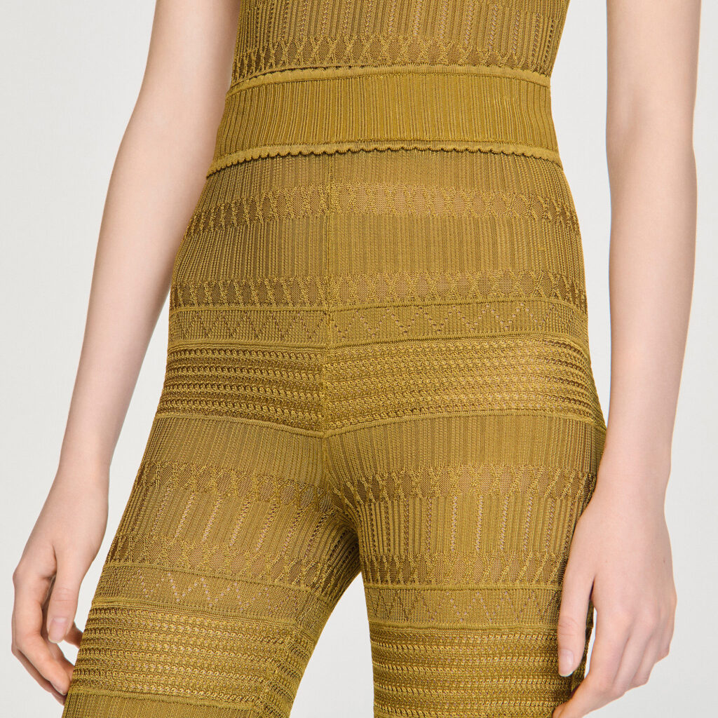 Pantalon en maille pointelle