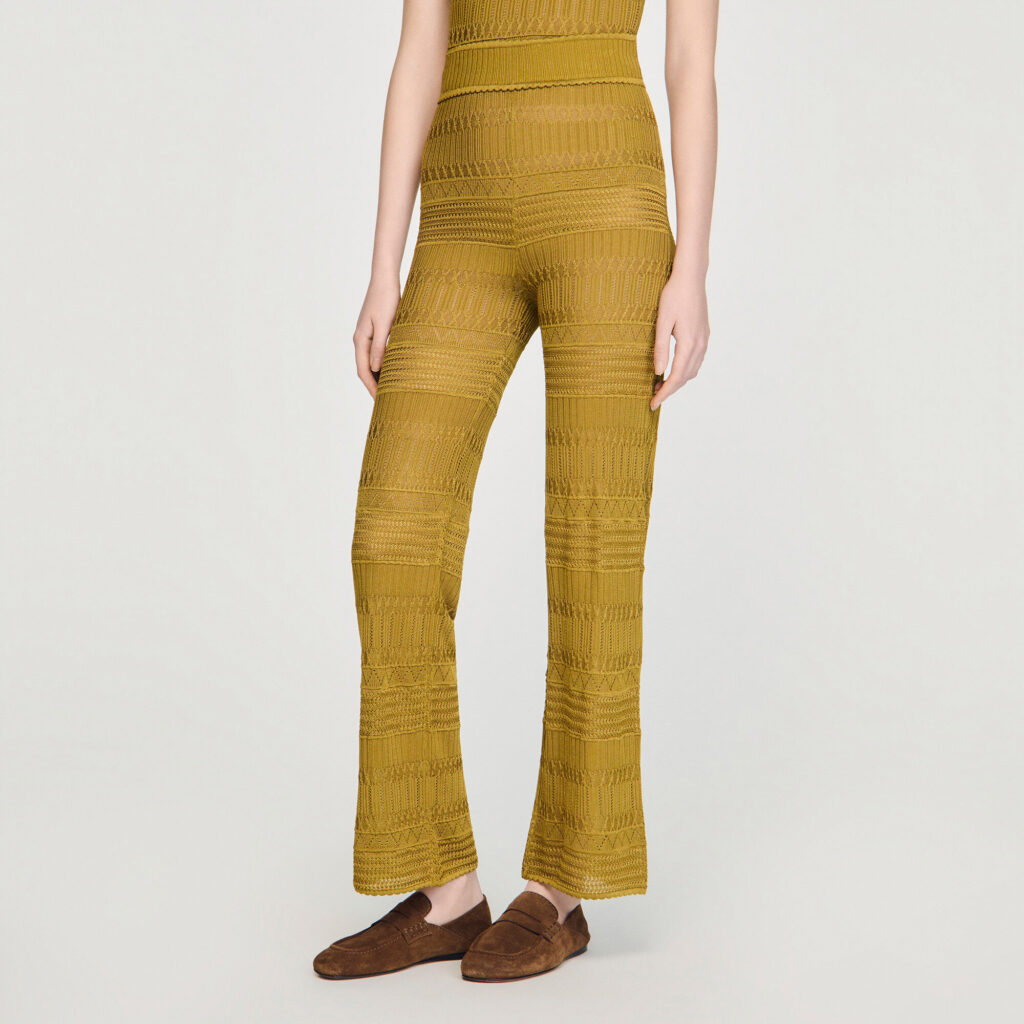 Pantalon en maille pointelle