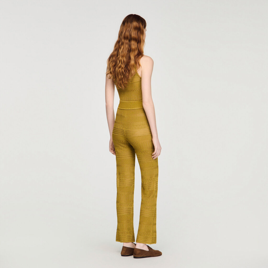 Pantalon en maille pointelle