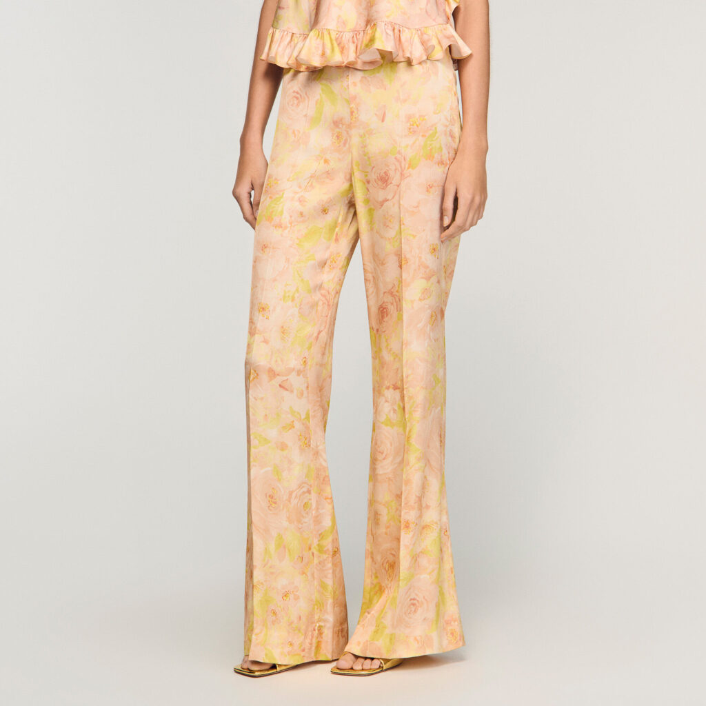 Pantalon fluide à imprimé fleur