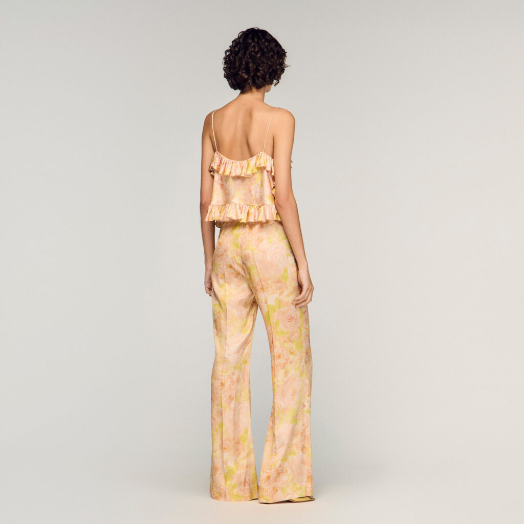 Pantalon fluide à imprimé fleur