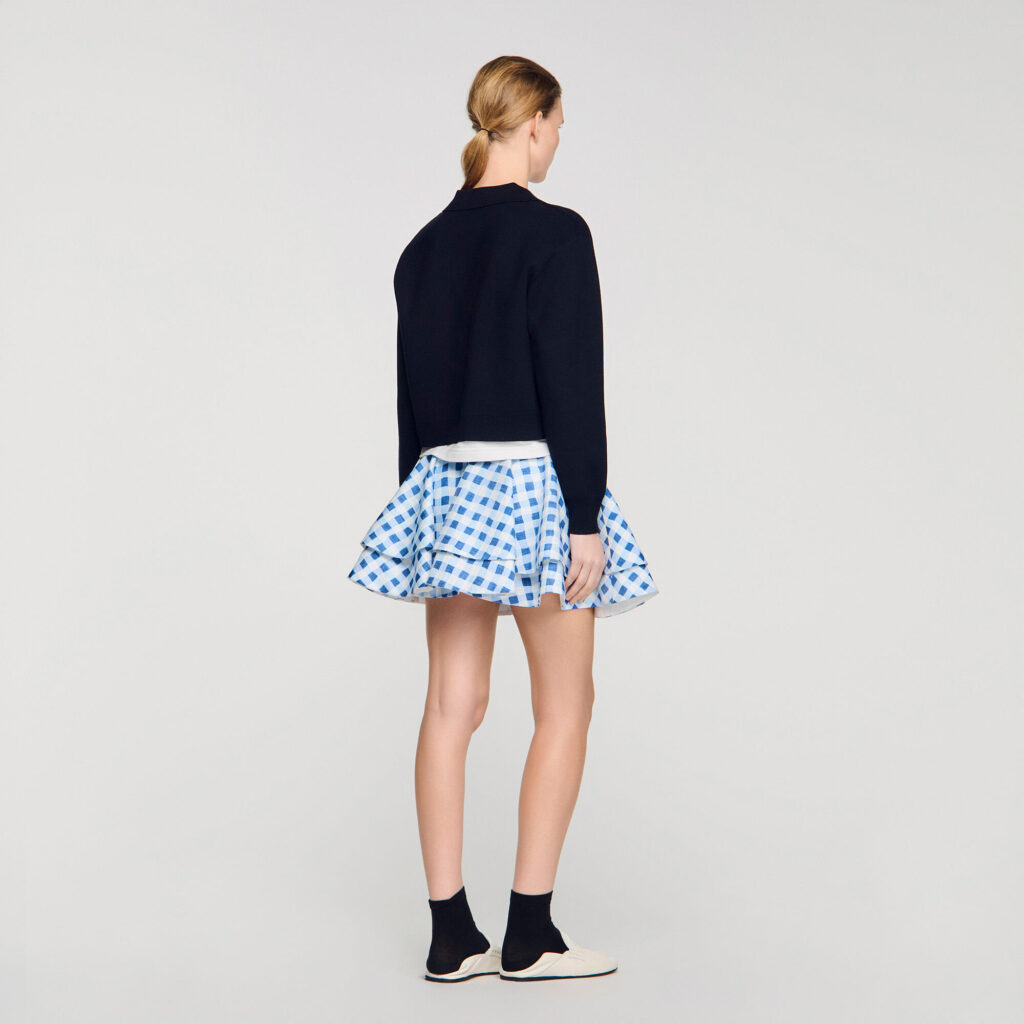 Pull col 2 en 1 boutons métalliques