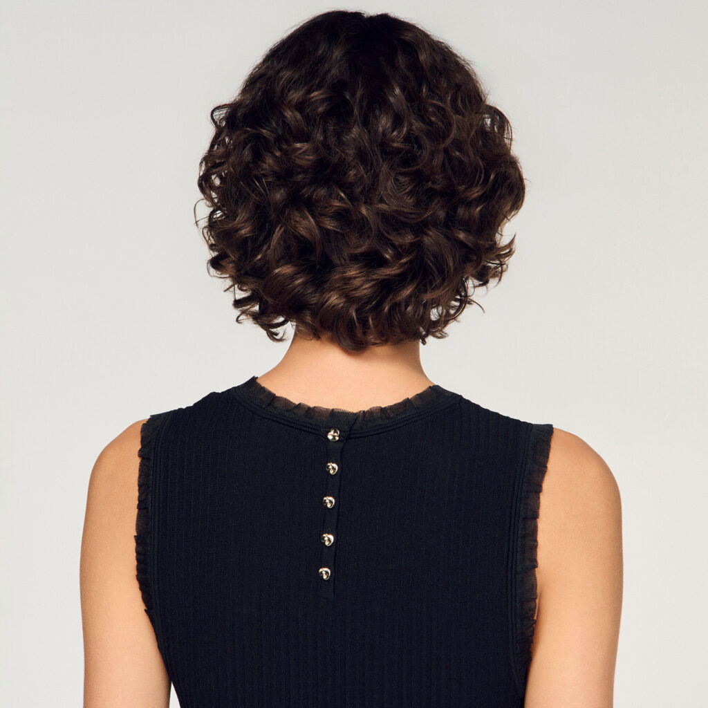 Pull à volants en maille ottoman