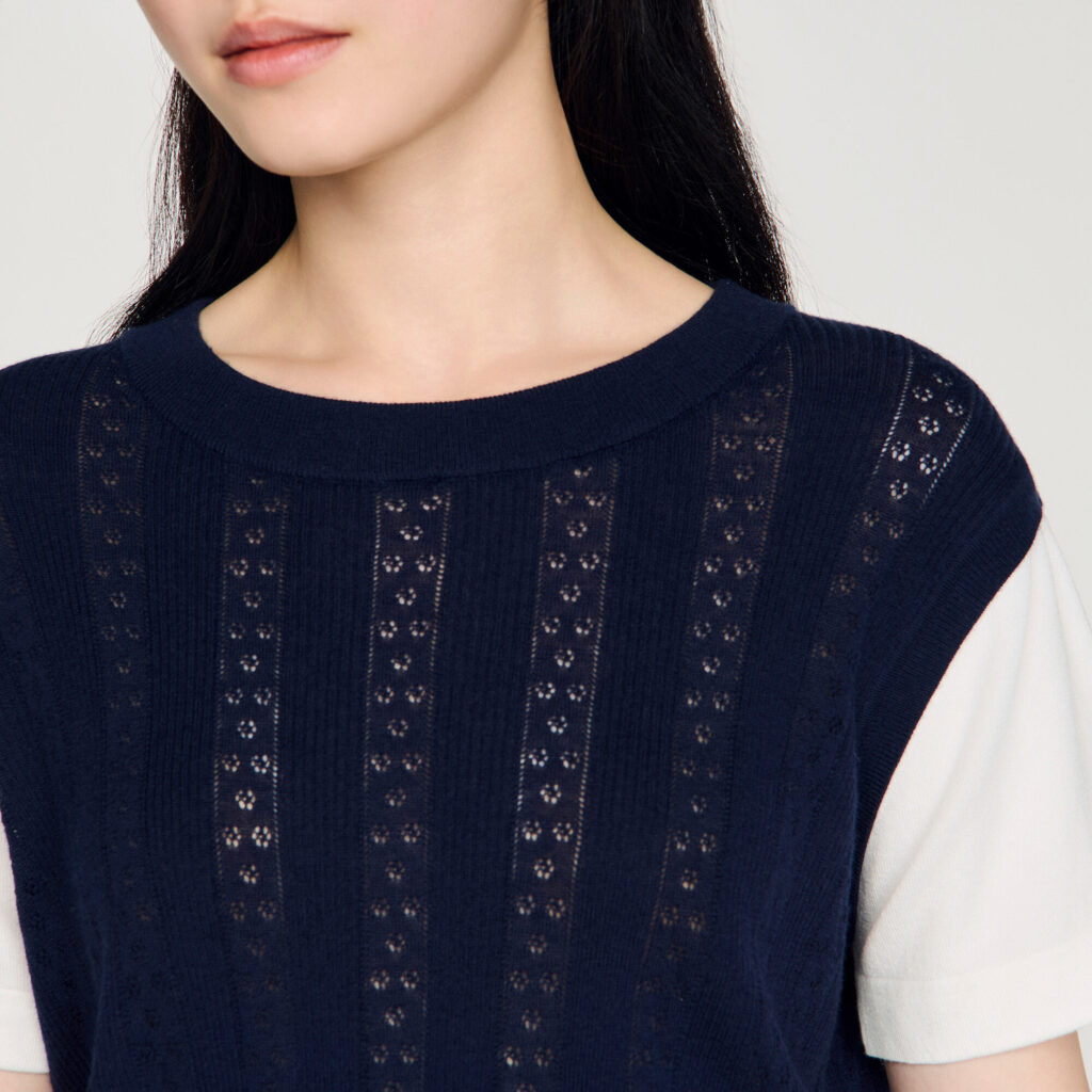 Pull en maille pointelle