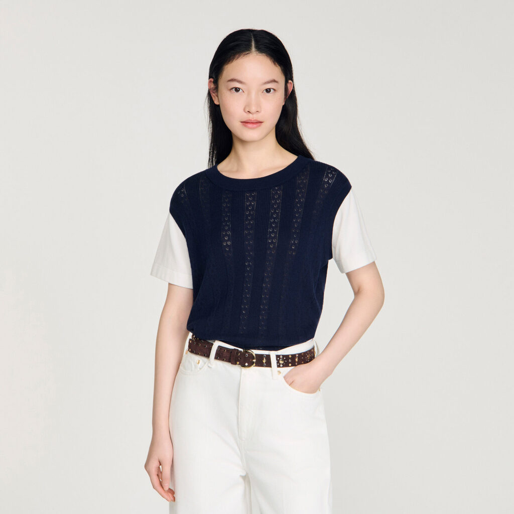 Pull en maille pointelle