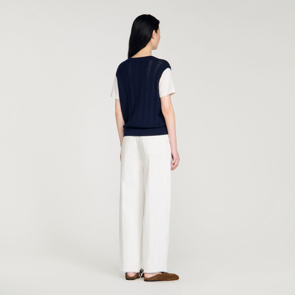 Pull en maille pointelle