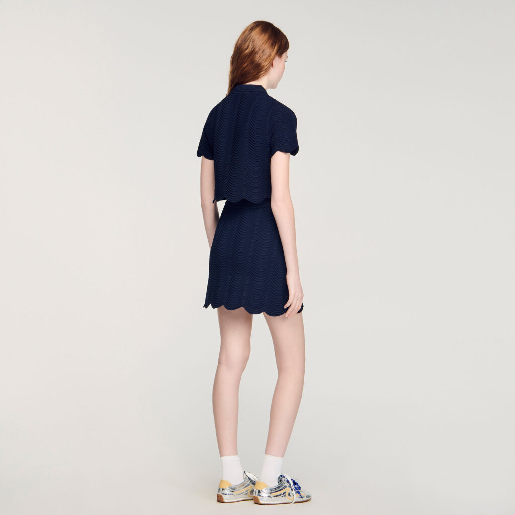 Pull en maille fantaisie à col polo
