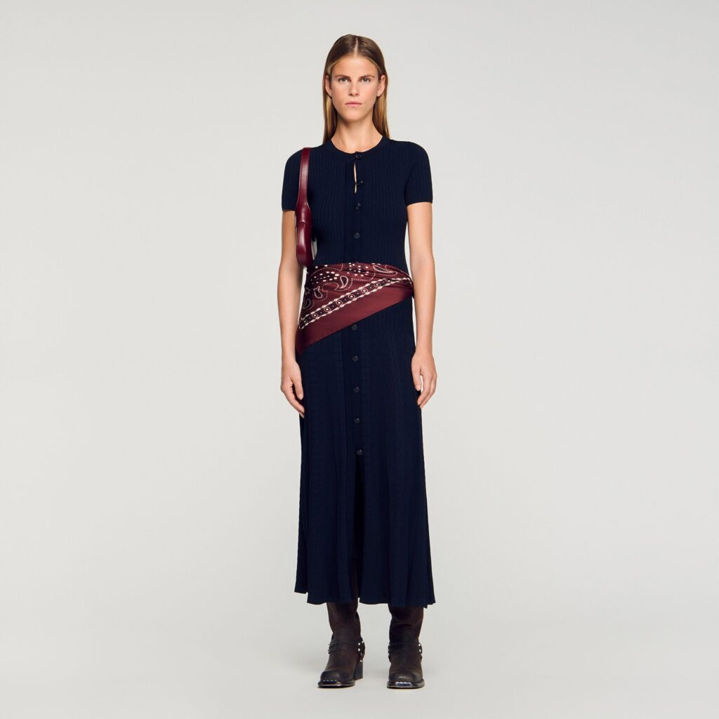 Robe longue en maille