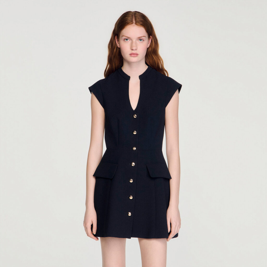 Robe courte boutonnée