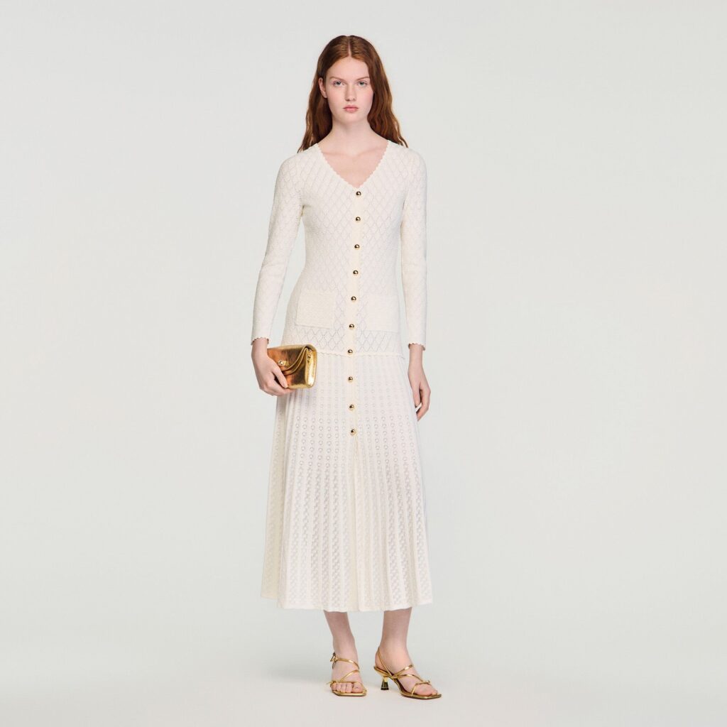 Robe longue en maille fantaisie