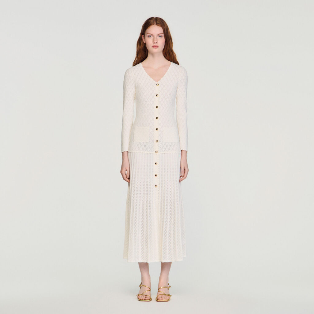 Robe longue en maille fantaisie