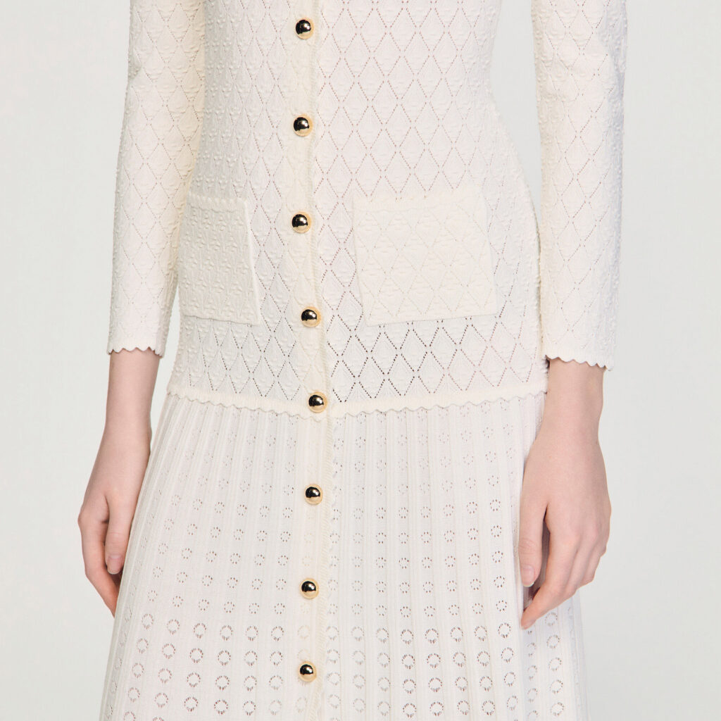 Robe longue en maille fantaisie